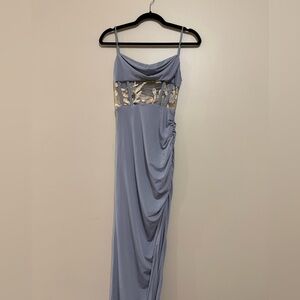 Lucy in the Sky Light Blue Backless Dress